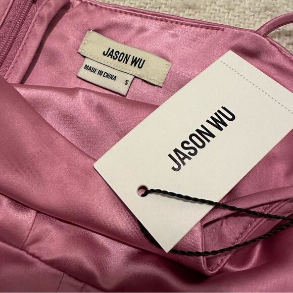 Jason Wu Pink Satin Midi Dress - Picture 2 of 4